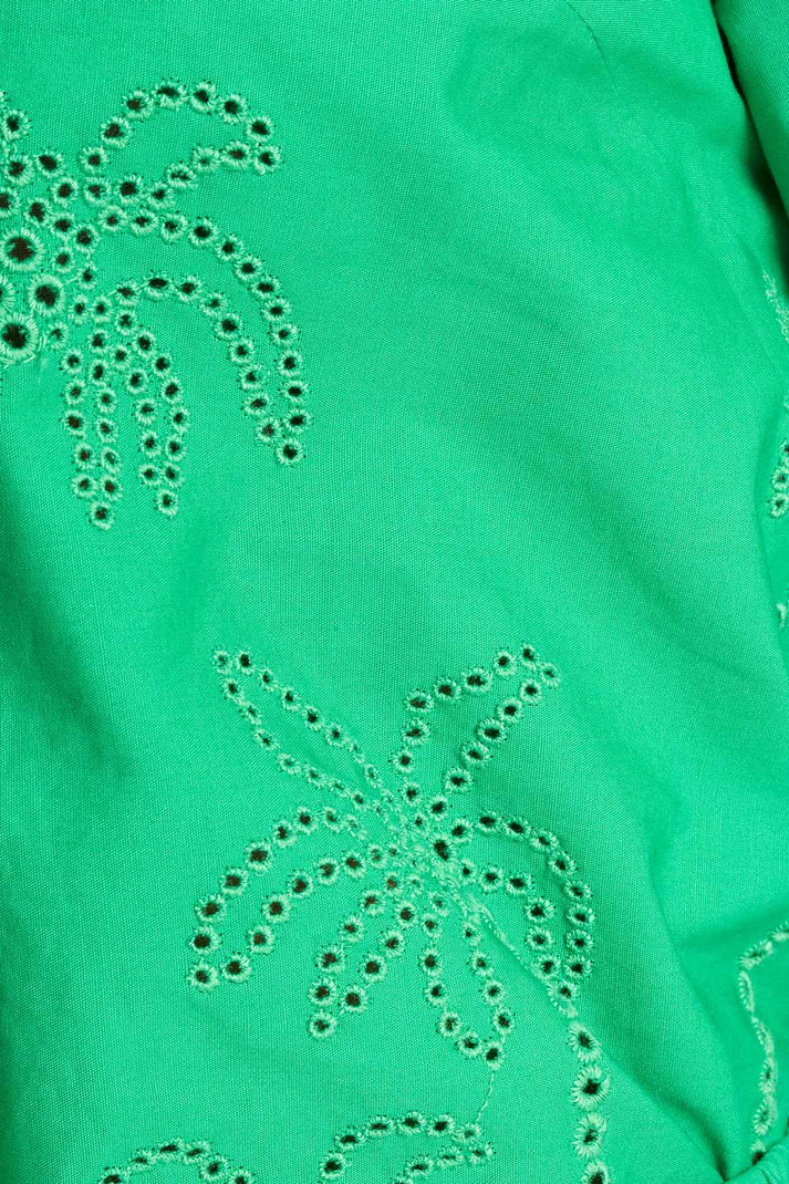 POM BRODERIE BLOUSE GREEN / DESIGNER CLOTHING GALLERY NZ