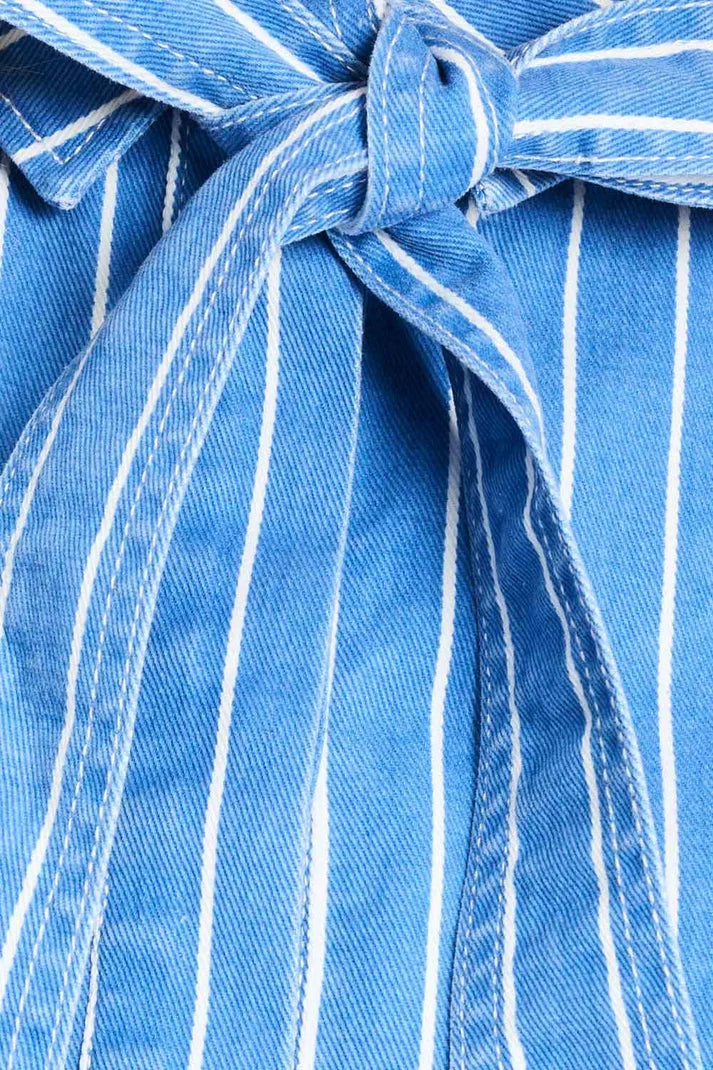 POM AMSTERDAM BLUE STRIPE BLOUSE / DESIGNER CLOTHING GALLERY NZ