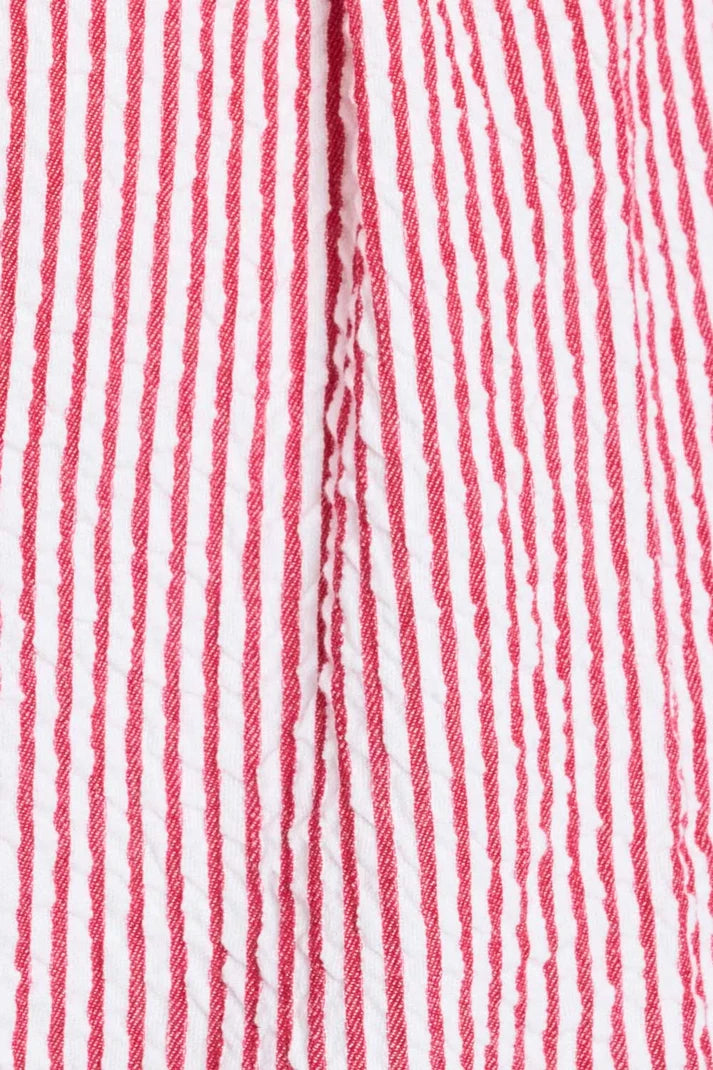 POM SEERSUCKER RED BLOUSE / DESIGNER CLOTHING GALLERY NZ