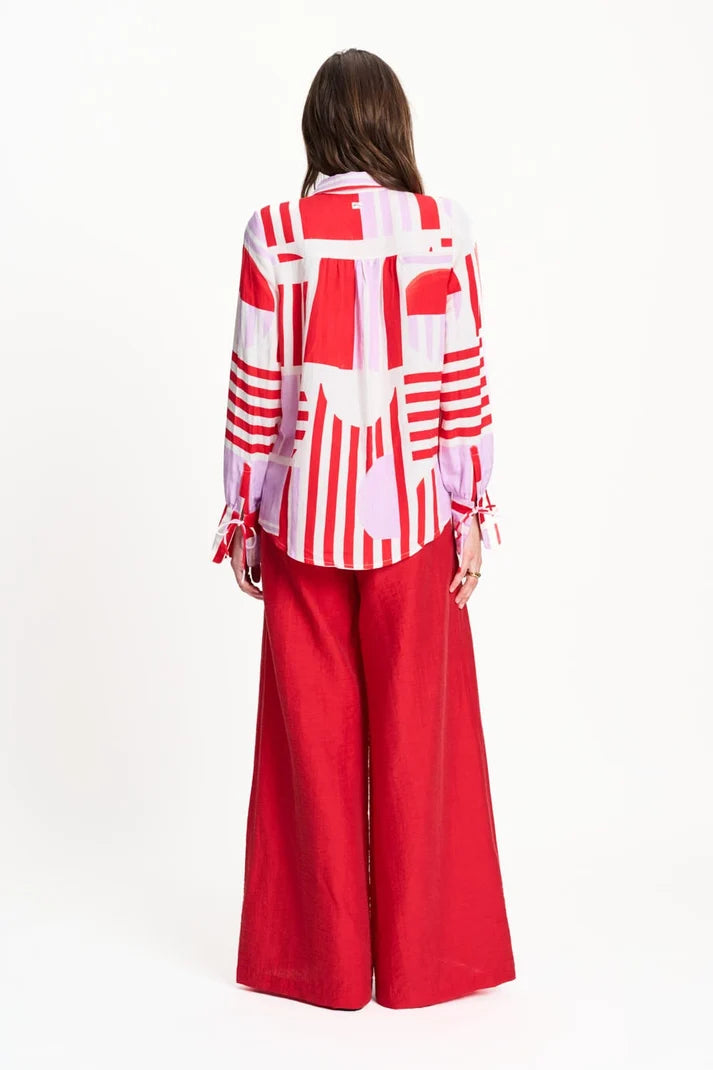 POM SUNDECK RED BLOUSE / DESIGNER CLOTHING GALLERY NZ
