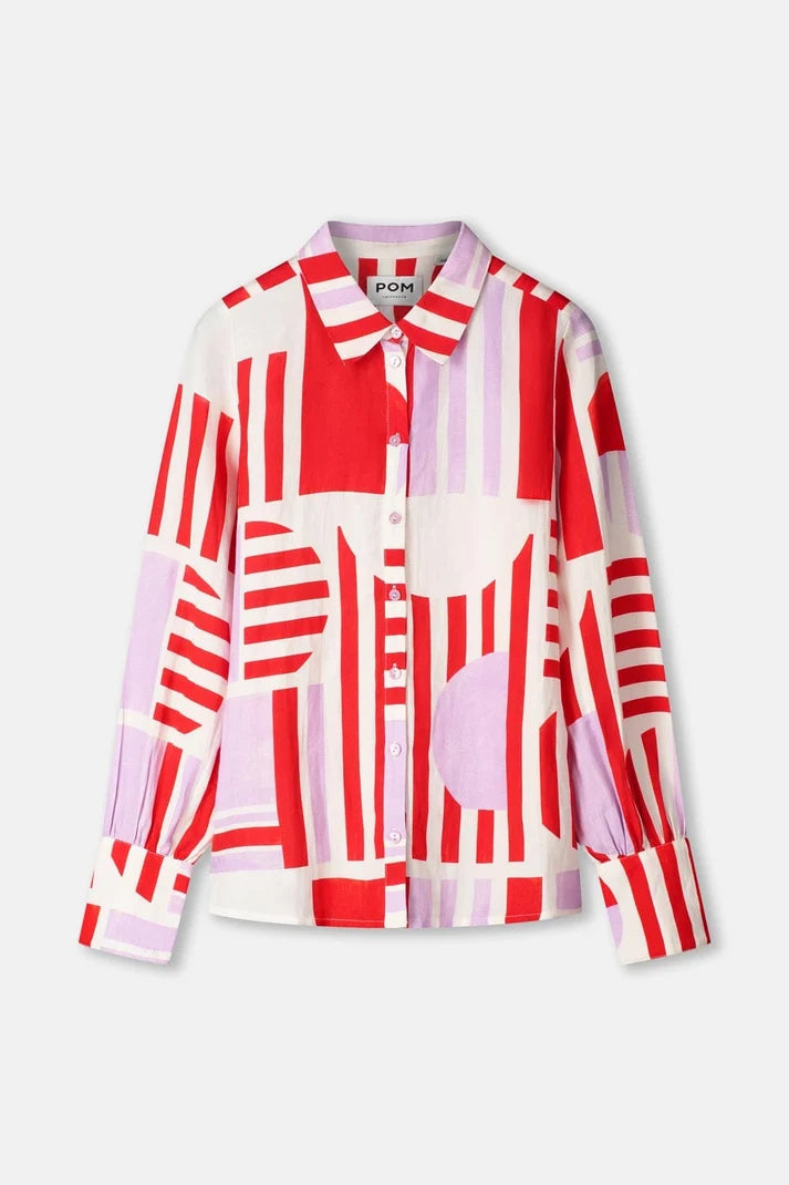 POM SUNDECK RED BLOUSE / DESIGNER CLOTHING GALLERY NZ