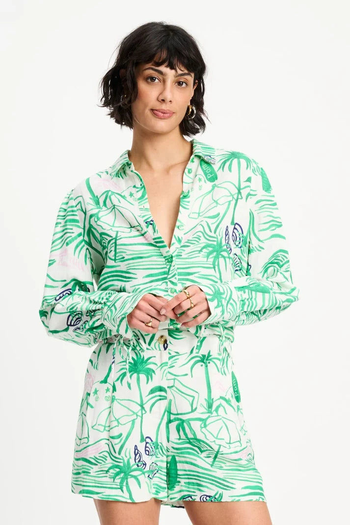 POM BLOUSE BEACH VIBES / DESIGNER CLOTHING GALLERY NZ 