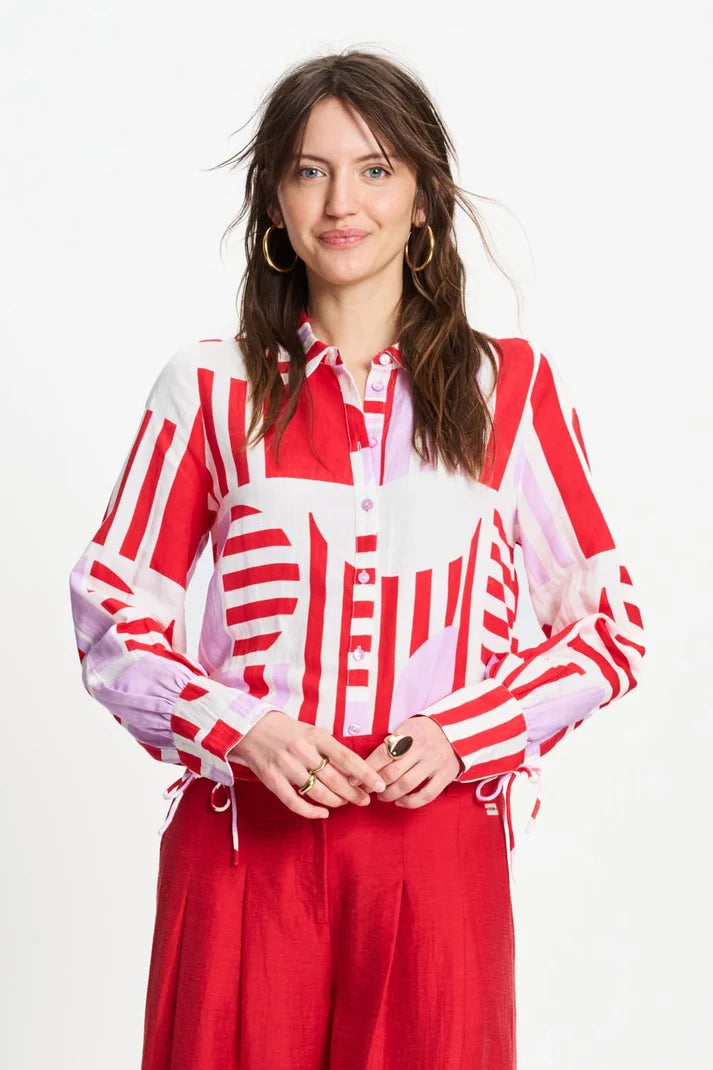 POM SUNDECK RED BLOUSE / DESIGNER CLOTHING GALLERY NZ