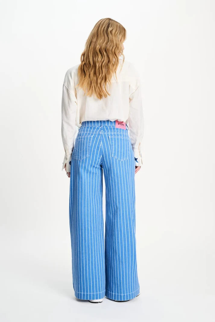 POM AMSTERDAM STIPES BLUE JEANS / DESIGNER CLOTHING GALLERY NZ