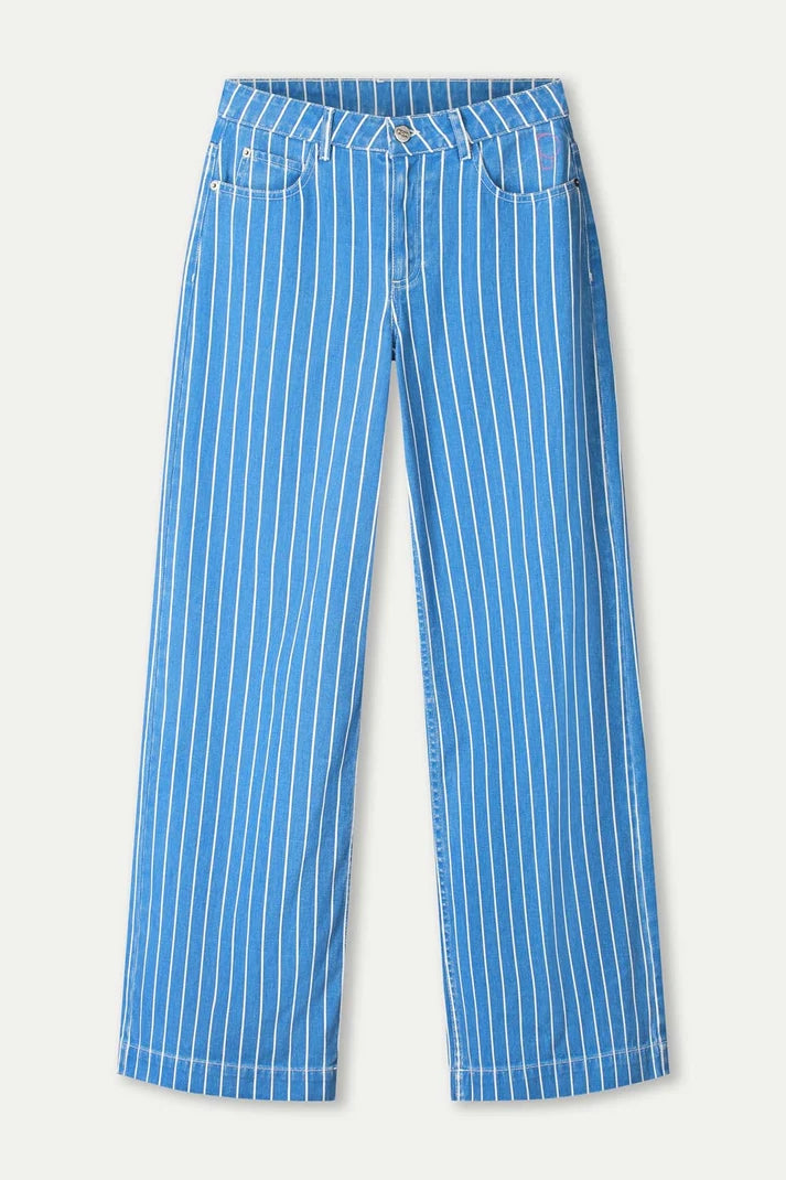 POM AMSTERDAM STIPES BLUE JEANS / DESIGNER CLOTHING GALLERY NZ