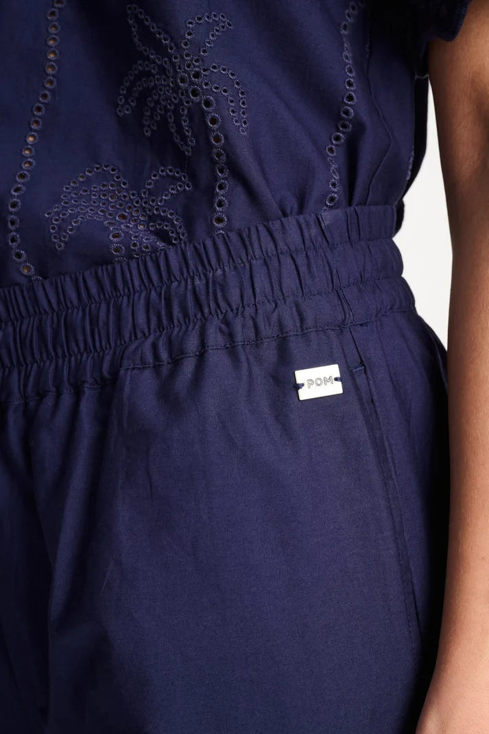 POM BLUE BRODERIE PANTS / DESIGNER CLOTHING GALLERY NZ 