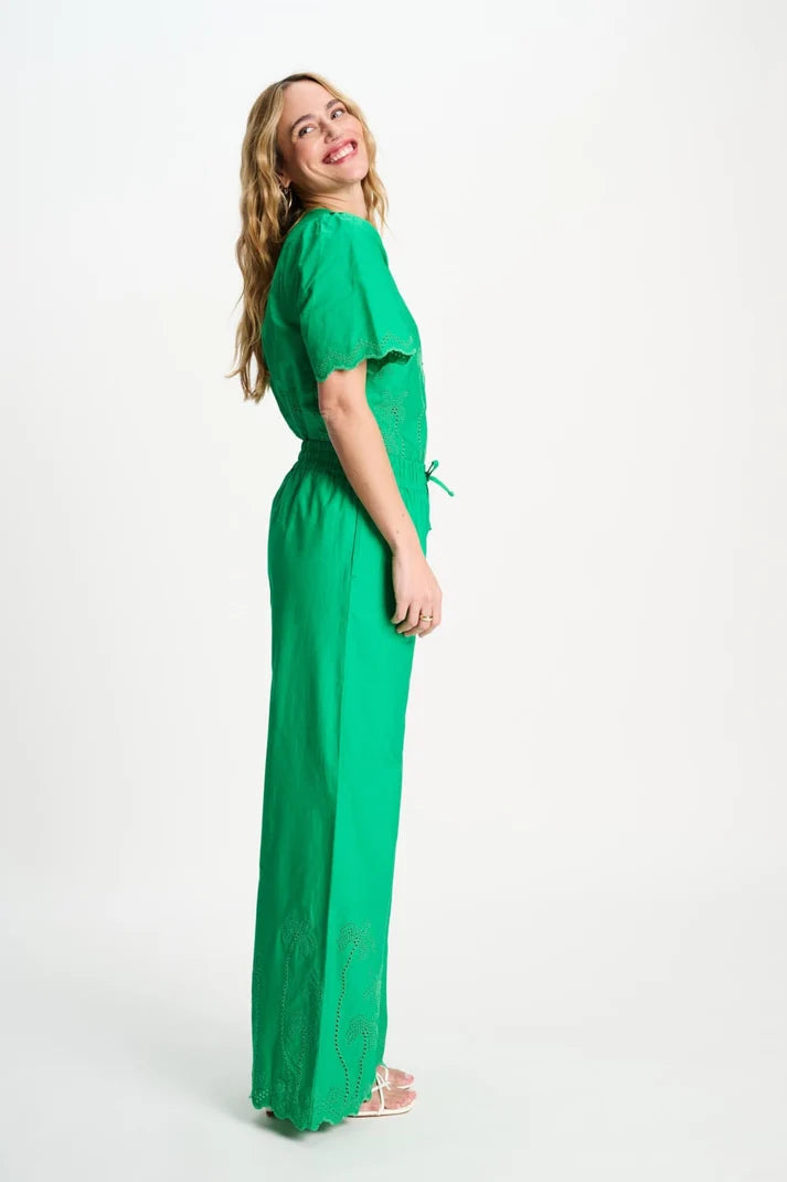 POM BRODERIE PANTS GREEN / DESIGNER CLOTHING GALLERY NZ