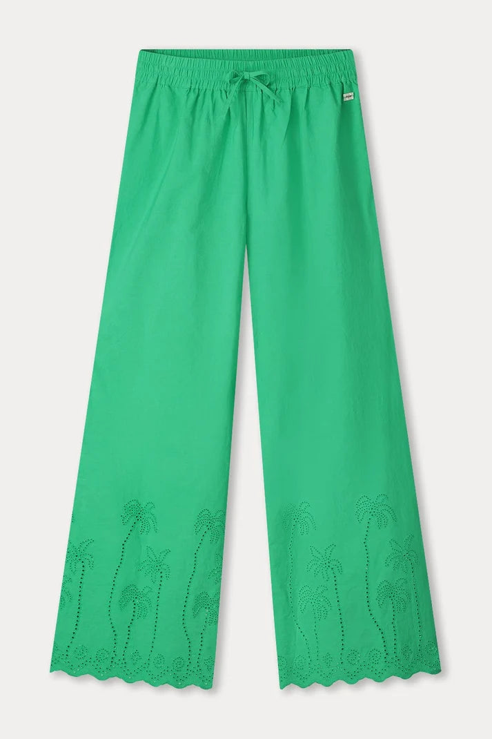 POM BRODERIE PANTS GREEN / DESIGNER CLOTHING GALLERY NZ
