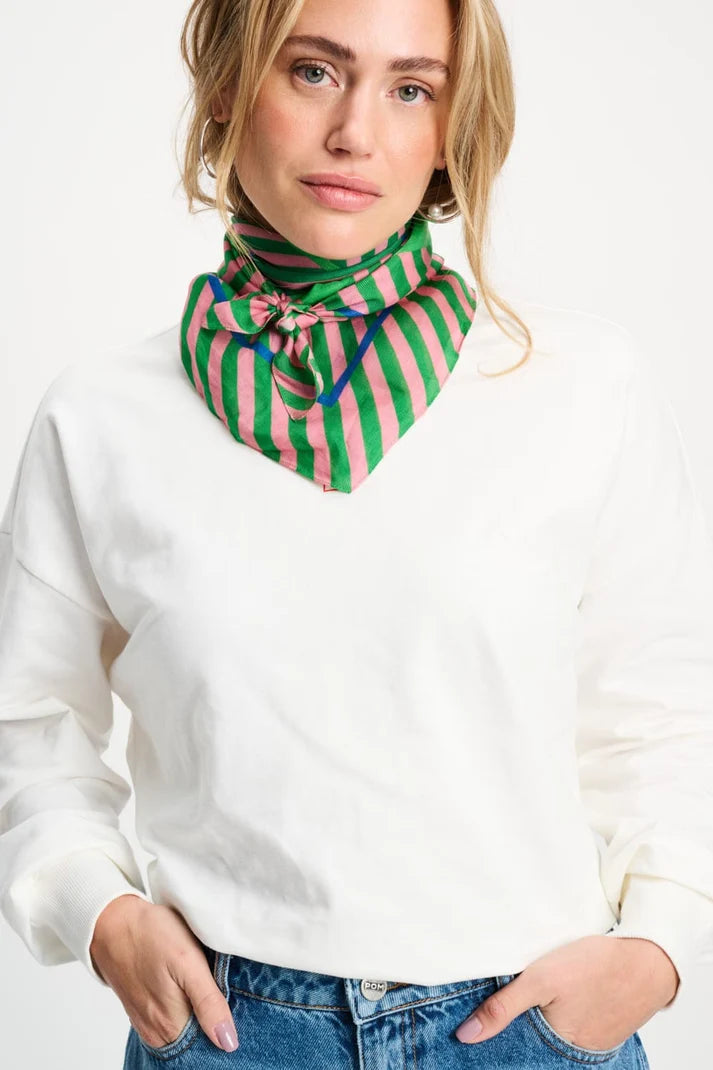 POM SHAWL GREEN / DESIGNER CLOTHING GALLERY NZ