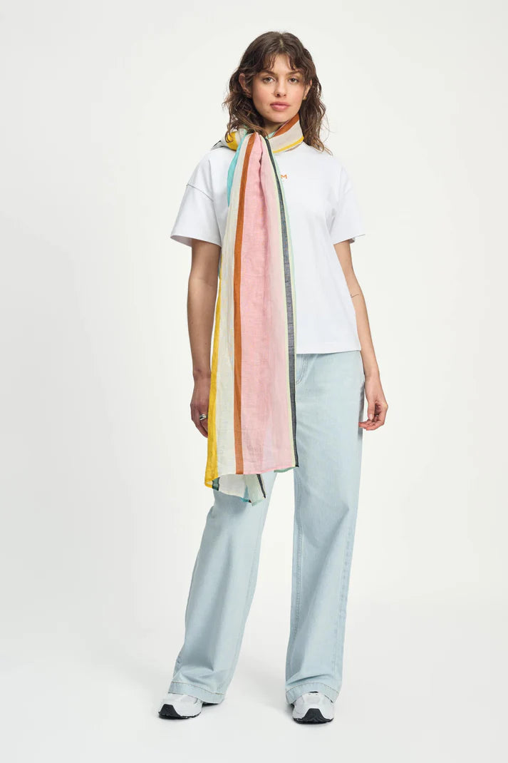 Paradise Stripes Linen Multi Shawl