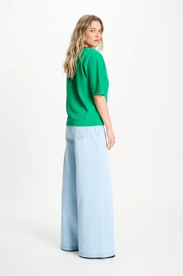 POM TOP NENA GREEN / DESIGNER CLOTHING GALLERY NZ