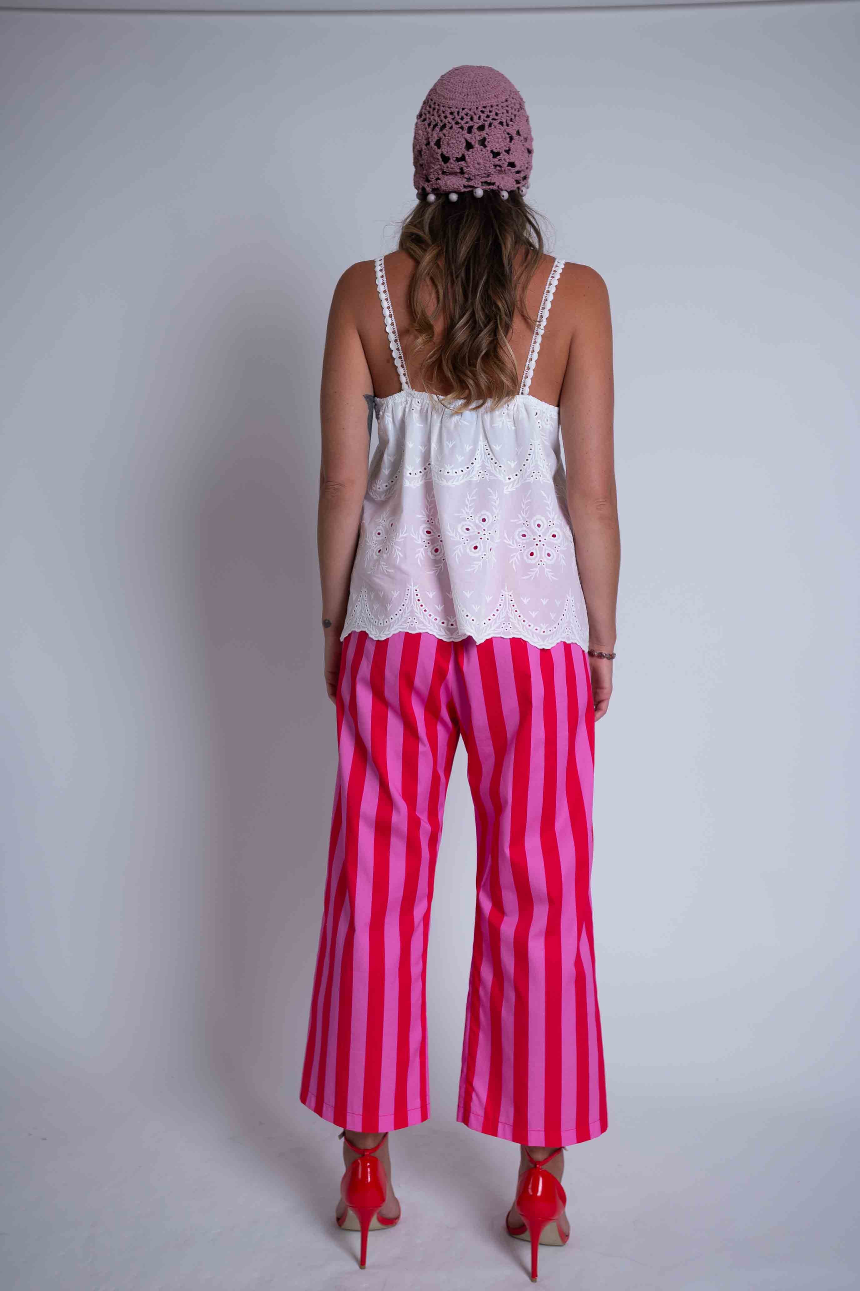 Raspberry Stripe Culottes