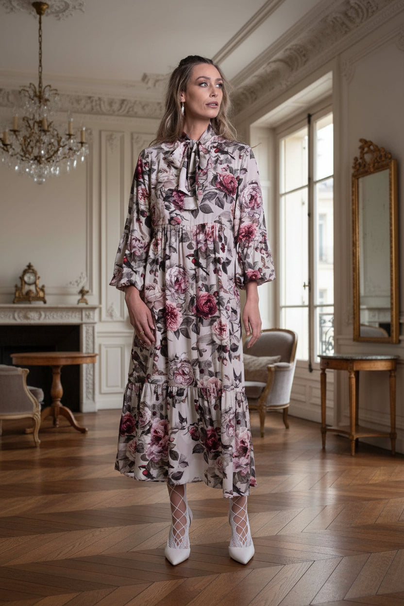 Smokey Floral Paloma Dress Viscose